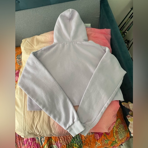 Urban Outfitters, Light Purple Cropped Varsity Hoodie, Size XS - Picture 4 of 6